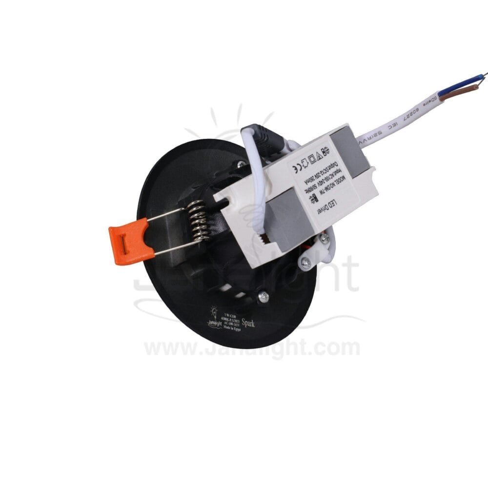 كشاف 7 وات كومبكت وورم حلق اسود مط جنى لايت plastic warm compact 7 watt downlight